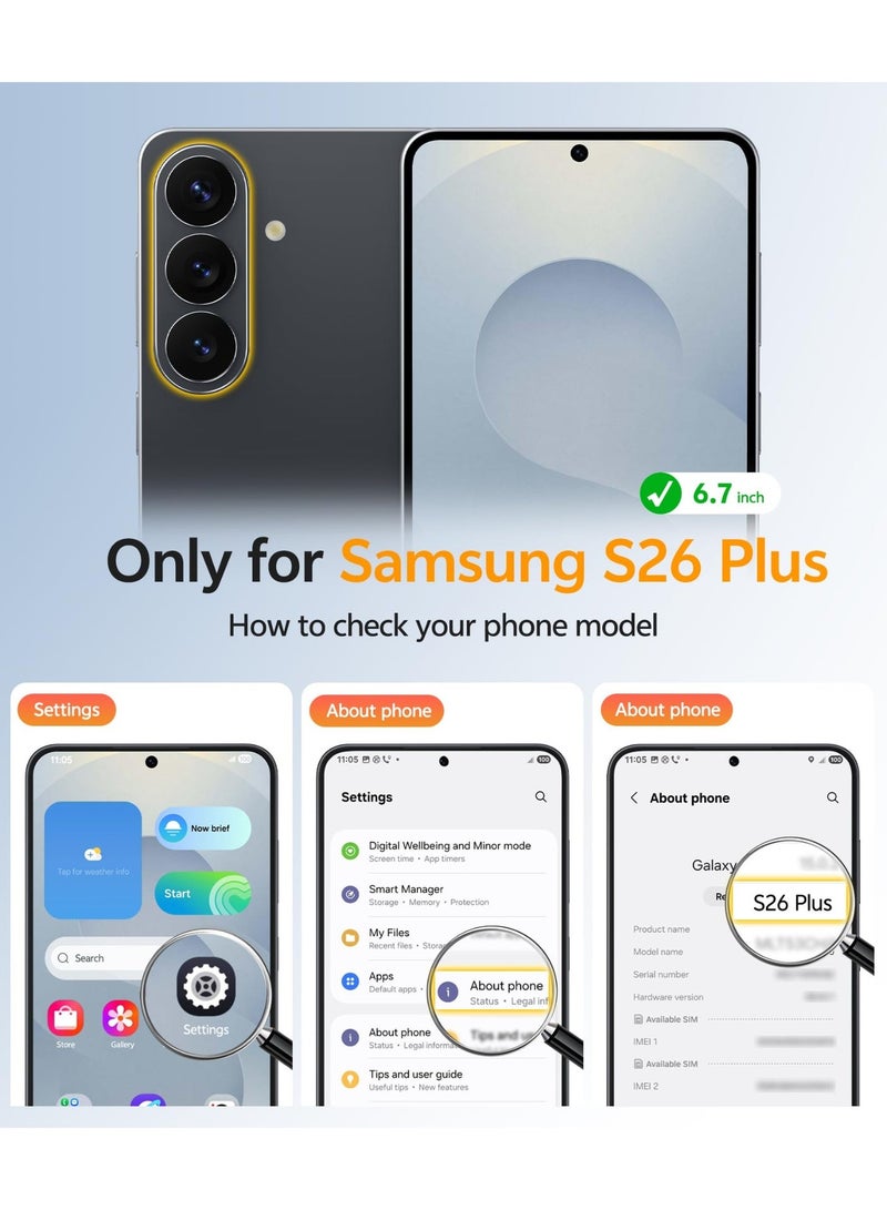 ChicVibe Designed for Samsung Galaxy S26 Plus Case (2026), Full Camera Protection, Compatible with Magsafe, Translucent Matte Back Protective Phone Cover, Slim Thin Full Protection Phone Case Cover for Galaxy S26 Plus, Black - Image 2